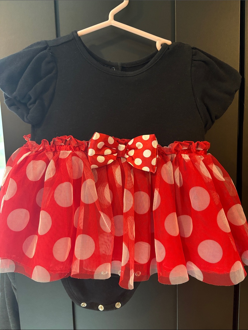 Disney Black and Red Polka Dot Tulle Dress with Bow